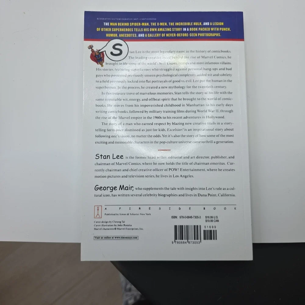 Excelsior!‎ The Amazing Life of Stan Lee Autobiography Marvel Comics Paperback